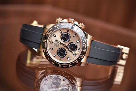 rolex daytona rubber strap gold|Rolex daytona white gold oysterflex.